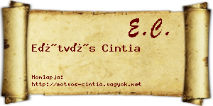 Eötvös Cintia névjegykártya